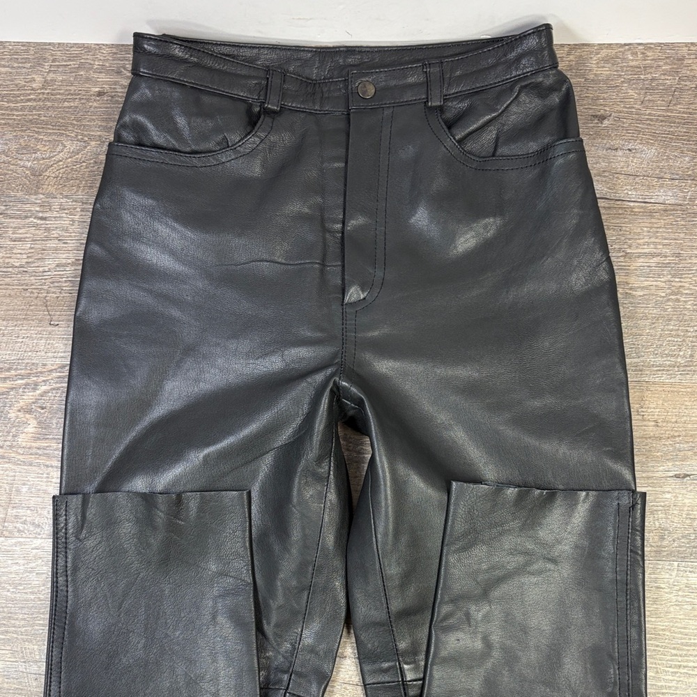 Limited Edition Genuine Leather Pants – Black | Classic Straight Leg Fully Lined